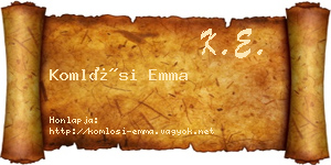 Komlósi Emma névjegykártya