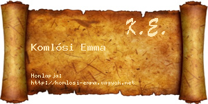Komlósi Emma névjegykártya