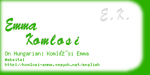 emma komlosi business card